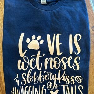 Navy Blue Graphic Tee with Love Quote